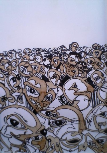 Pintura intitulada "multidão" por Mário Fresco, Obras de arte originais, Arquitetura