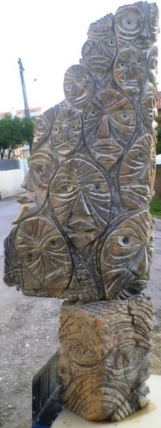 Escultura intitulada "mais de 7 a um" por Mário Fresco, Obras de arte originais, Pedra