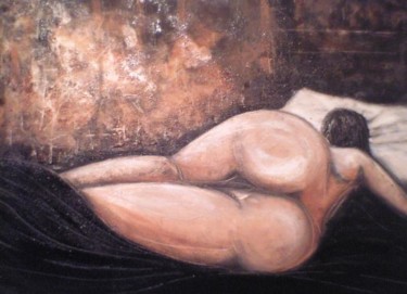Painting titled "TRASEIRA" by Mário Fresco, Original Artwork, Oil