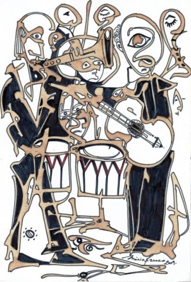 jazzzz Painting titled "jazzzz" by Mário Fresco, Original Art, Architecture