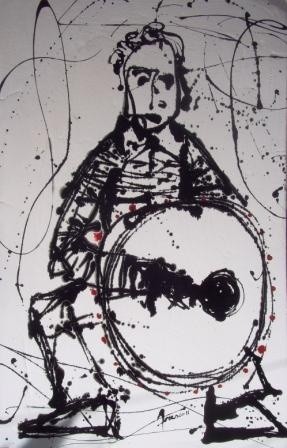 Pintura intitulada "BOMBO" por Mário Fresco, Obras de arte originais, Óleo