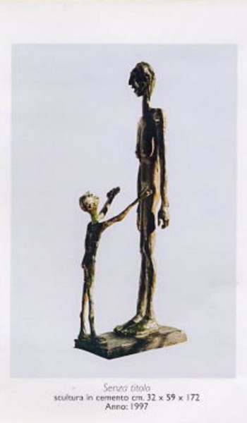 Scultura intitolato "donna con bambino" da Mario Jerone, Opera d'arte originale
