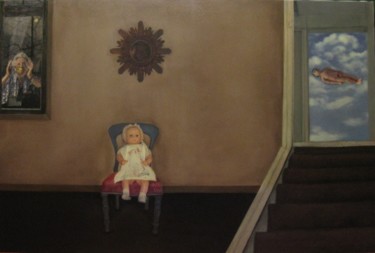 Pittura intitolato "la bambola di simona" da Mario Jerone, Opera d'arte originale