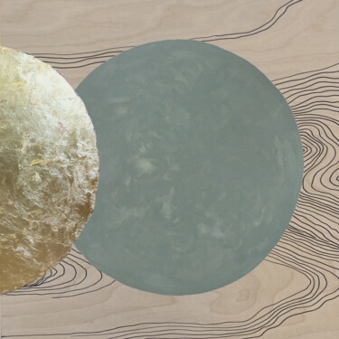 Peinture intitulée "planety" par Mariola Łuć (Marceliuss Art), Œuvre d'art originale, Encre Monté sur Châssis en bois