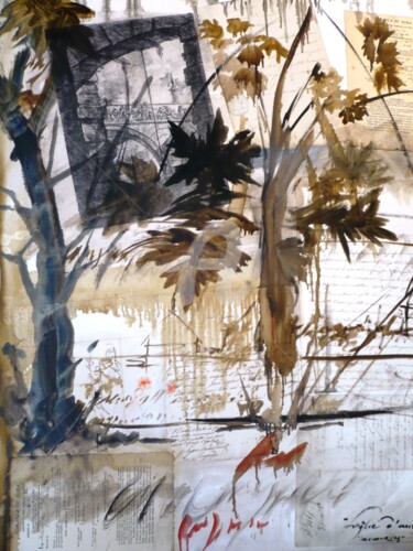Pittura intitolato "autumn leaves" da Mario Mei, Opera d'arte originale, Olio