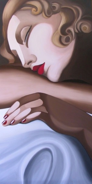 Pittura intitolato "Dormeuse" da Mario Morreale, Opera d'arte originale