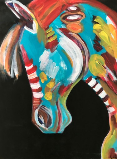 Peinture intitulée "Candy horse 1" par Marion Witschel, Œuvre d'art originale, Acrylique