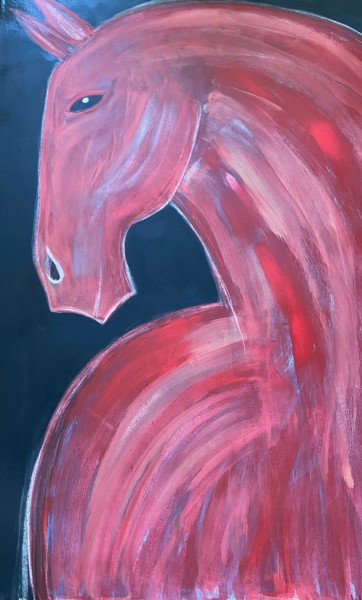 Painting titled "The red one (XL)" by Marion Witschel, Original Artwork, Acrylic
