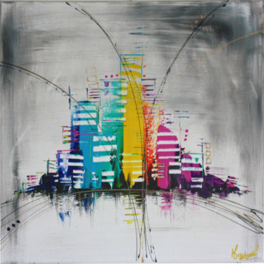 Peinture intitulée "rainbow-tower.jpg" par Marion Capdevila, Œuvre d'art originale, Acrylique