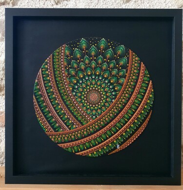 Painting titled "Terra" by Marion Gaubert, Original Artwork, Acrylic Mounted on Wood Stretcher frame