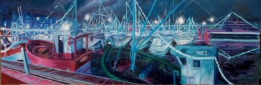 Painting titled "135- Illuminations…" by Marion Moreau, Original Artwork, Oil Mounted on Wood Stretcher frame