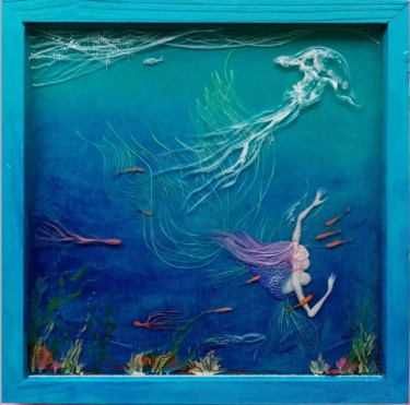 Painting titled "131-Sirène 3D.5" by Marion Moreau, Original Artwork, Acrylic