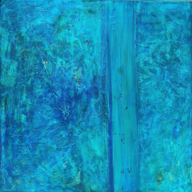 Painting titled "bleu océan" by Marion Moulin, Original Artwork, Acrylic