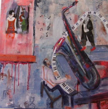 Painting titled "JAZZ CLUB" by Marion Paulet, Original Artwork