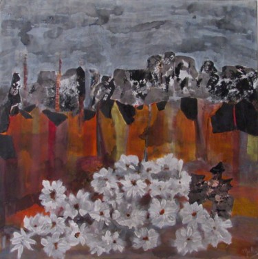 Peinture intitulée "FLEURS BLANCHES DES…" par Marion Paulet, Œuvre d'art originale