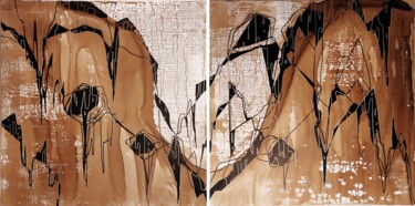 Painting titled "Passage - Arêtes 21…" by Marion Poix, Original Artwork, Acrylic Mounted on Wood Stretcher frame