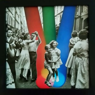 Collages titulada "Disco Doisneau" por Marion Revoyre, Obra de arte original, Collages