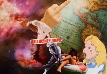 「Halluciner grave」というタイトルのコラージュ Marion Revoyreによって, オリジナルのアートワーク, コラージュ