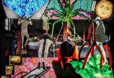 La nuit je fume Collages titled "La nuit je fume" by Marion Revoyre, Original Art, Collages