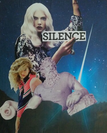 Collages titled "Silence" by Marion Revoyre, Original Artwork, Collages
