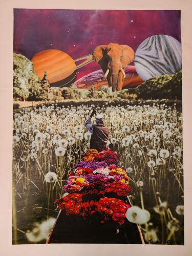 Collages titled "Prendre le large" by Marion Revoyre, Original Artwork, Collages