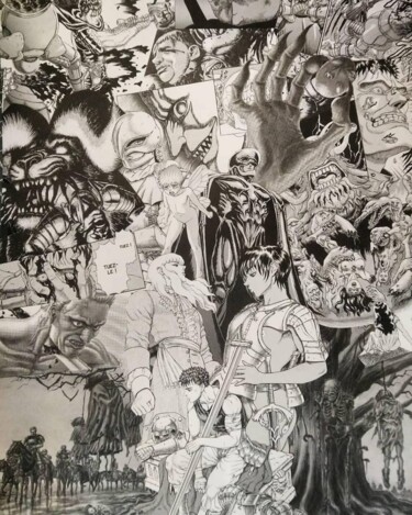 "Berserk 1" başlıklı Kolaj Marion Revoyre tarafından, Orijinal sanat, Kolaj