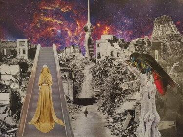 Collages getiteld "La mule et la mouche" door Marion Revoyre, Origineel Kunstwerk, Collages
