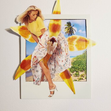 Collages intitulée "Coup de vent" par Marion Revoyre, Œuvre d'art originale, Collages