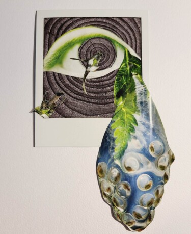 Collagen mit dem Titel "Tree's tears" von Marion Revoyre, Original-Kunstwerk, Collagen