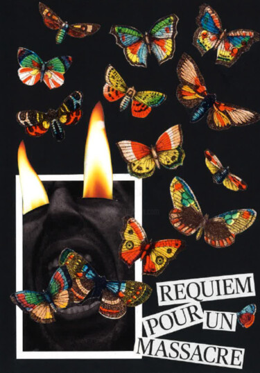 Collages intitulée "Requiem pour un mas…" par Marion Revoyre, Œuvre d'art originale, Collages