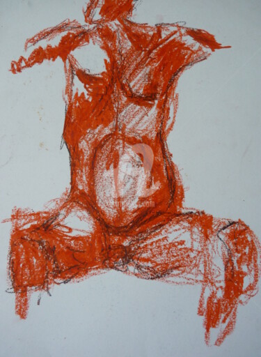 Drawing titled "rouge 3.jpg" by Marion Rt, Original Artwork, Pastel