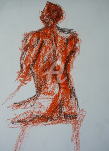 Drawing titled "Rouge 4.jpg" by Marion Rt, Original Artwork, Pastel
