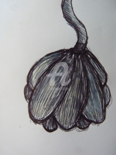 Drawing titled "fleur.jpg" by Marion Rt, Original Artwork, Ballpoint pen