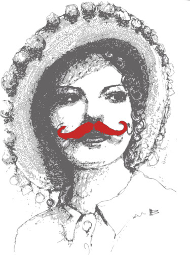 Arts numériques intitulée "Moustache illustrat…" par Marion Brocarel, Œuvre d'art originale, Peinture numérique