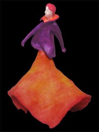 Sculpture titled "Femme violette" by Marion De La Fontaine, Original Artwork