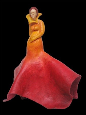 Sculpture titled "Femme rouge" by Marion De La Fontaine, Original Artwork