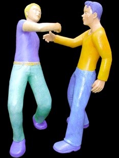 Sculpture intitulée "Les deux gars" par Marion De La Fontaine, Œuvre d'art originale