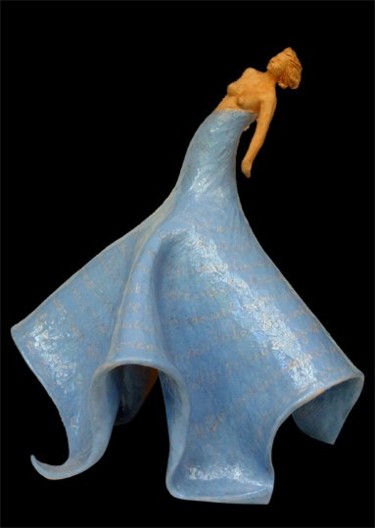 Sculpture intitulée "Femme bleue" par Marion De La Fontaine, Œuvre d'art originale