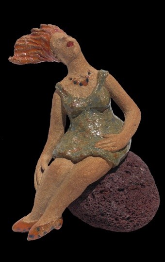 Sculpture titled "Stromboli" by Marion De La Fontaine, Original Artwork, Ceramics