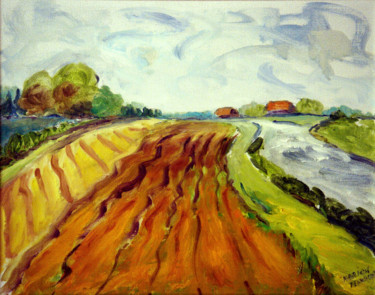 Painting titled "Dutch landscape - D…" by Michelangelo Verso, Original Artwork, Oil