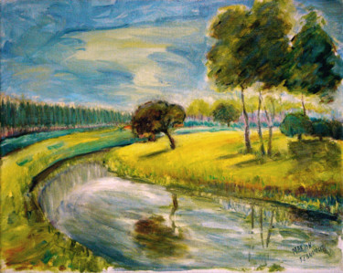 Painting titled "Dutch landscape nea…" by Michelangelo Verso, Original Artwork, Oil