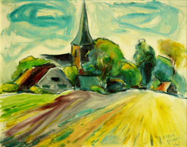 Painting titled "The village of Diev…" by Michelangelo Verso, Original Artwork, Oil