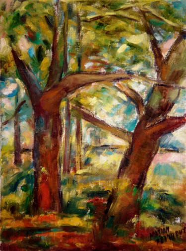 Painting titled "Trees (Fantasy)" by Michelangelo Verso, Original Artwork, Oil