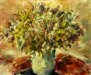 Painting titled "Large bouquet of dr…" by Michelangelo Verso, Original Artwork, Oil