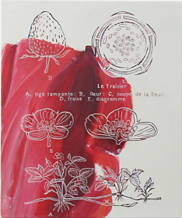 Peinture intitulée "fraise 2" par Marion Pi, Œuvre d'art originale, Acrylique