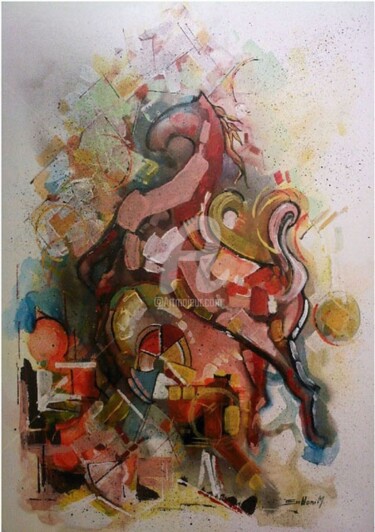 Painting titled "il salto" by Mario Selloni, Original Artwork