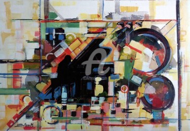 Peinture intitulée "il pianista" par Mario Selloni, Œuvre d'art originale, Huile