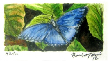 Painting titled "azul-aquarela.jpg" by Mario Tossi, Original Artwork