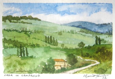 Painting titled "casa-in-campagna-aq…" by Mario Tossi, Original Artwork