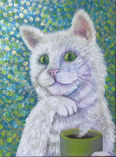 Schilderij getiteld "Cats dreams" door Oksana Sushko, Origineel Kunstwerk, Acryl